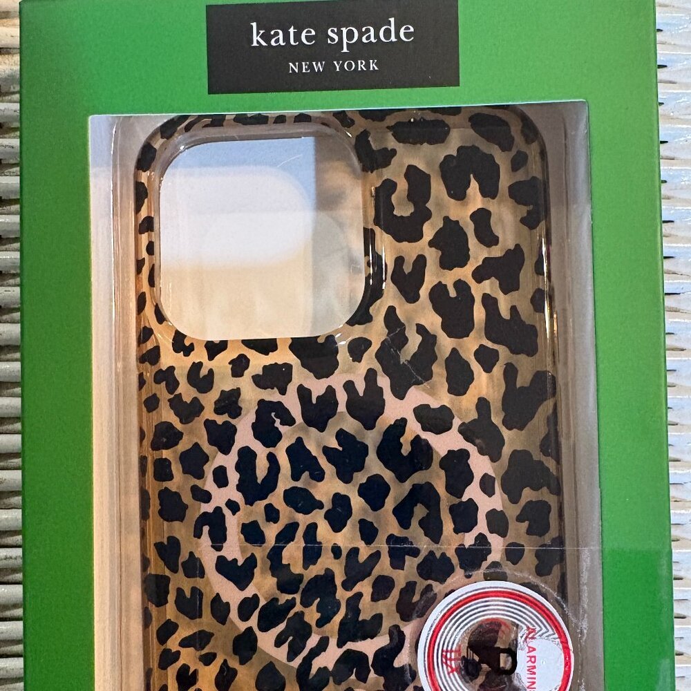 Kate Spade CHEETAH iPhone 15 Pro Max Cell Phone Case MagSafe Brown Black NEW!